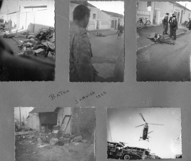 Cette page illustre un épisode de la guerre du renseignement à BATNA .Les débris qui jonchent le trottoir sont les restes d'une épicerie , située sur l' arrière du Sanatorium ,ou le DOP ( Détachement Opérationnel de Protection ) a surpris une réunion de responsables militaires et politiques du FLN .