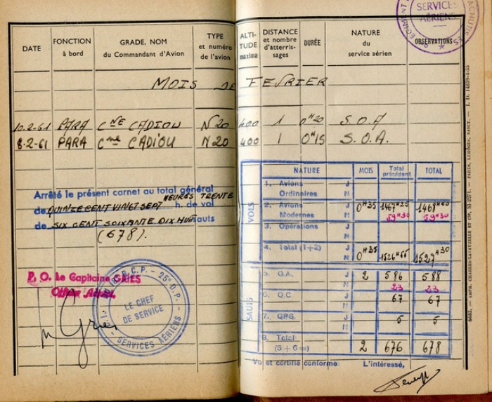  le 1° mars 1961 -soit 11 mois après y être arrivé -le Capitaine Roger PHILIPPON quitte le CI 18 RCP pour le 1° R.C.P. en A.F.N.(à noter que son ordre de mutation prévoyait une affectation au 18° RCP aussitot commuée en affectation 1°RCP .) Pendant ces 11 mois il a fait 24 sauts en OA et 1 SOCR .Nous n' avons trouvé aucun document sur cette période